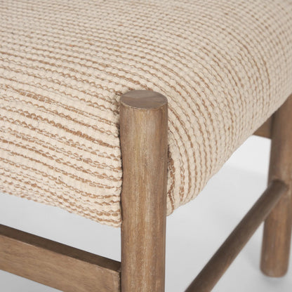 Tadi Bench by Mercana in beige. Made from unique in a transitional style.