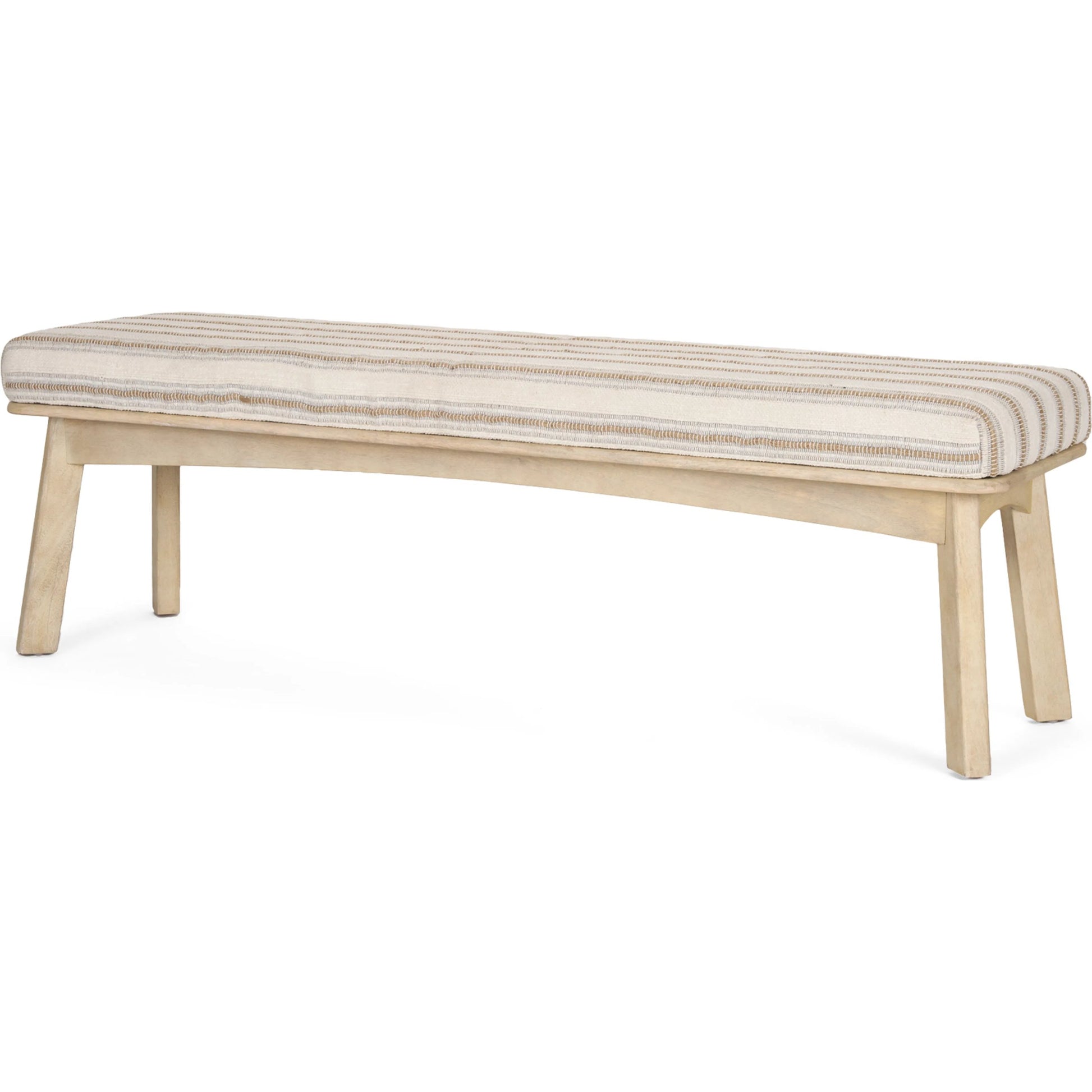 Taimo Bench by Mercana in cream, beige. Made from unique in a transitional style.