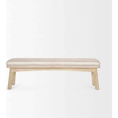 Taimo Bench by Mercana in cream, beige. Made from unique in a transitional style.