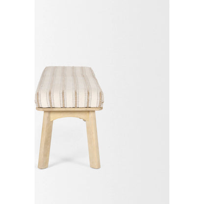 Taimo Bench by Mercana in cream, beige. Made from unique in a transitional style.