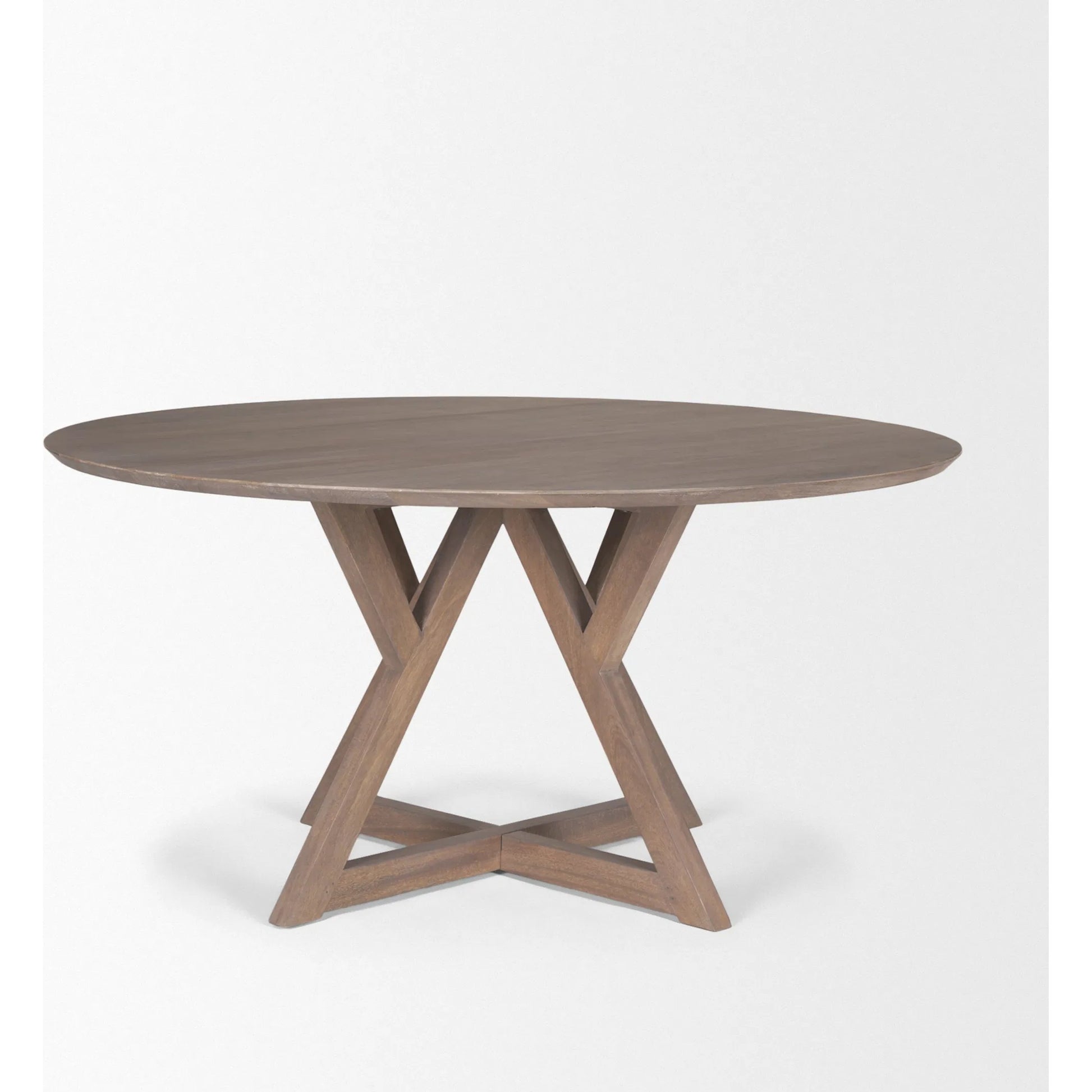 Jennings Dining Table by Mercana in brown. Made from solid wood in a modern style.
