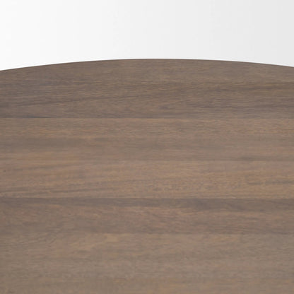 Jennings Dining Table by Mercana in brown. Made from solid wood in a modern style.