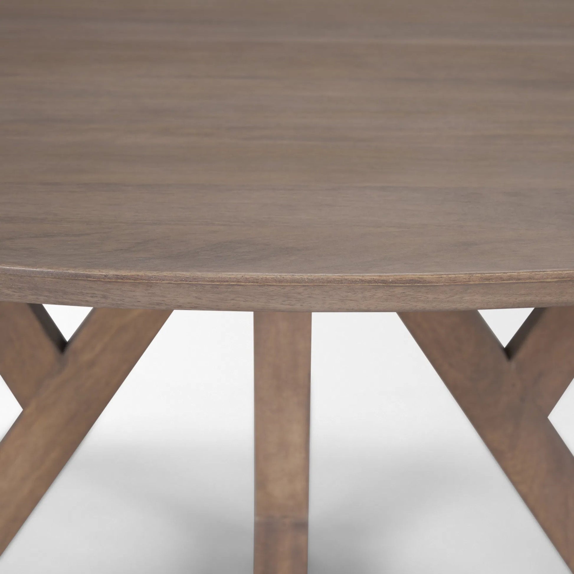 Jennings Dining Table by Mercana in brown. Made from solid wood in a modern style.