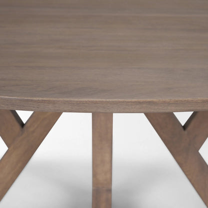 Jennings Dining Table by Mercana in brown. Made from solid wood in a modern style.