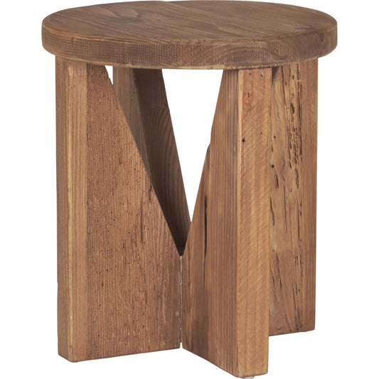 Tahlia Stool by Mercana in brown. Made from solid wood in a transitional style.