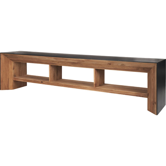 Tabor Media Console by Mercana in black. Made from manufactured wood in a unique style.