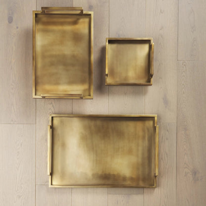 Shay Tray by Mercana in gold. Made from metal in a modern style.