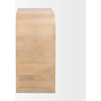 Sorina Accent Cabinet by Mercana in brown. Made from solid wood in a transitional style.