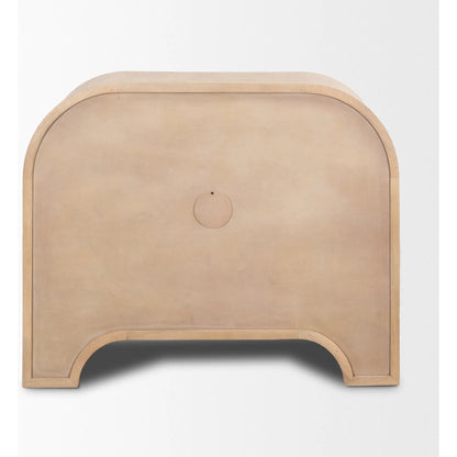 Sorina Accent Cabinet by Mercana in brown. Made from solid wood in a transitional style.