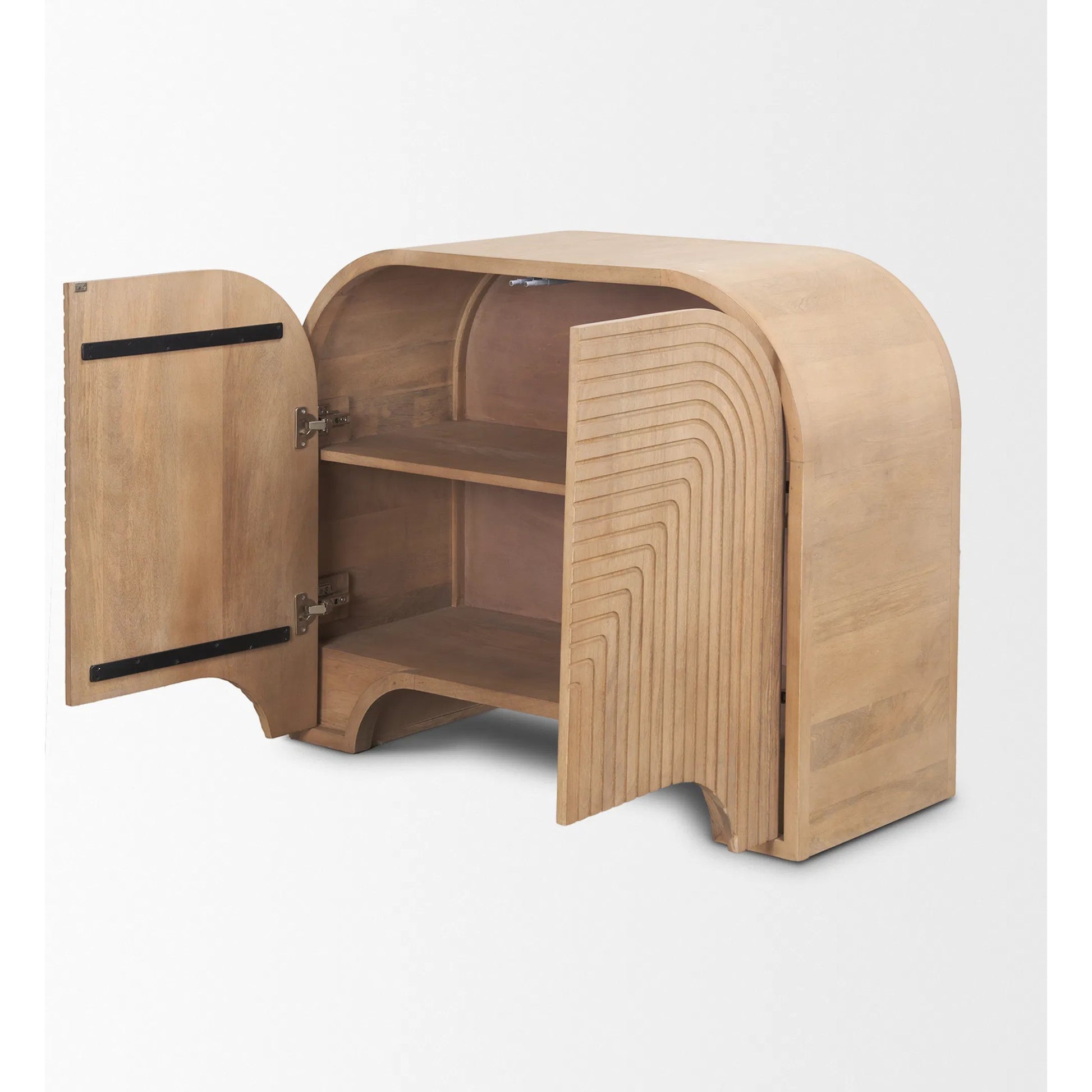 Sorina Accent Cabinet by Mercana in brown. Made from solid wood in a transitional style.