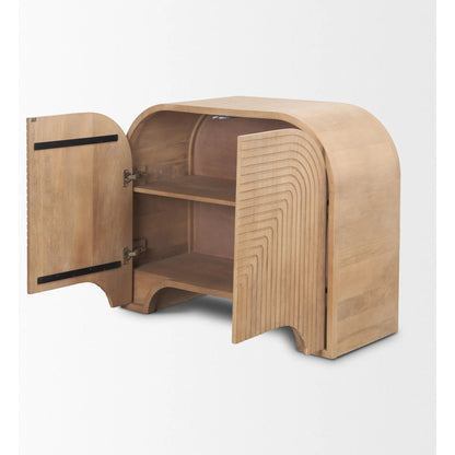 Sorina Accent Cabinet by Mercana in brown. Made from solid wood in a transitional style.