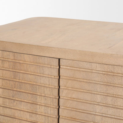 Sorina Accent Cabinet by Mercana in brown. Made from solid wood in a transitional style.