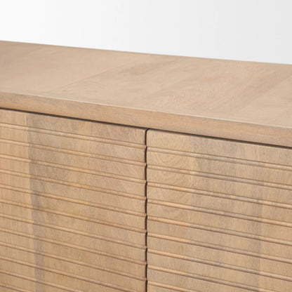 Sorina Sideboard by Mercana in brown. Made from solid wood in a transitional style.