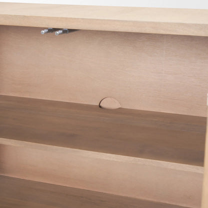 Sorina Sideboard by Mercana in brown. Made from solid wood in a transitional style.