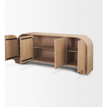 Sorina Sideboard by Mercana in brown. Made from solid wood in a transitional style.