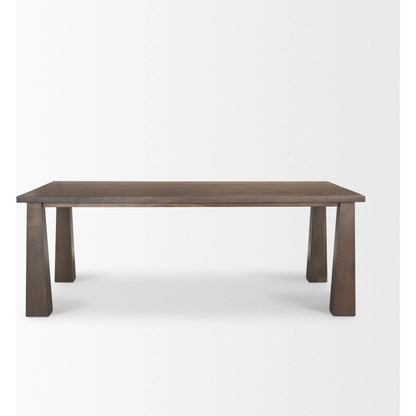 Wolcott Dining Table by Mercana in brown. Made from solid wood in a unique style.