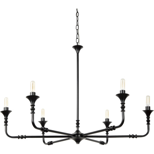 Gabriel Chandelier by Mercana in black. Made from metal in a traditional style.
