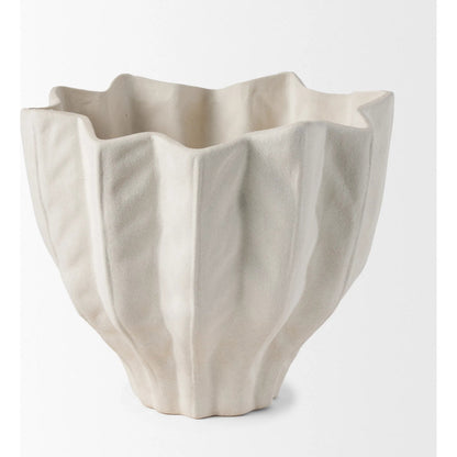 Daria Textured Sculptural Bowl by Mercana in white. Made from ceramic in a unique style.