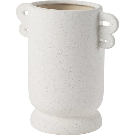 Dylan Textured Vase by Mercana in white. Made from ceramic in a modern style.