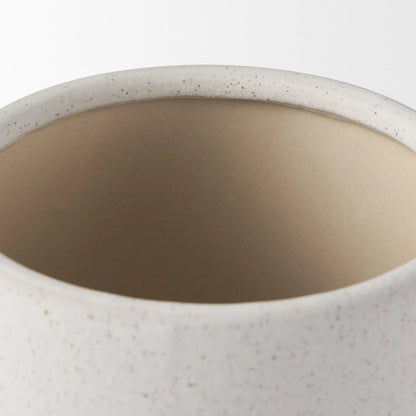 Dylan Textured Vase by Mercana in white. Made from ceramic in a modern style.
