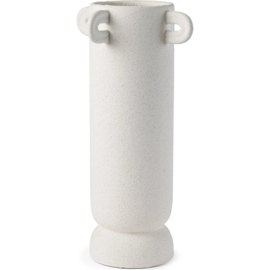 Dylan Textured Vase by Mercana in white. Made from ceramic in a modern style.