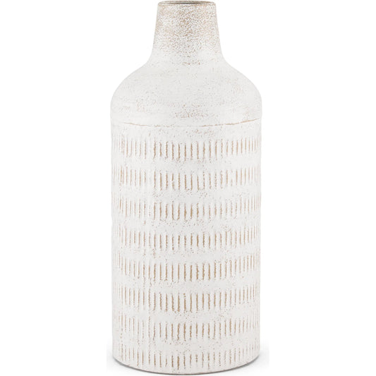 Tisha Vase by Mercana in white. Made from metal in a unique style.