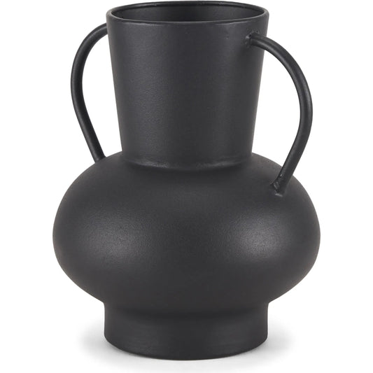 Tasya Vase by Mercana in black. Made from metal in a unique style.