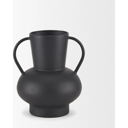 Tasya Vase by Mercana in black. Made from metal in a modern style.