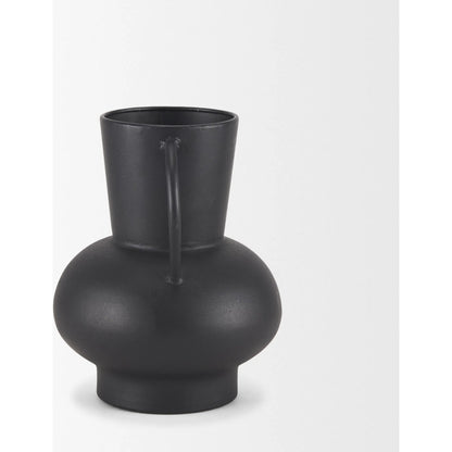 Tasya Vase by Mercana in black. Made from metal in a modern style.