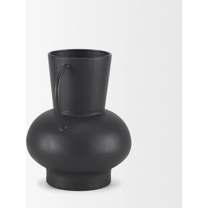 Tasya Vase by Mercana in black. Made from metal in a modern style.