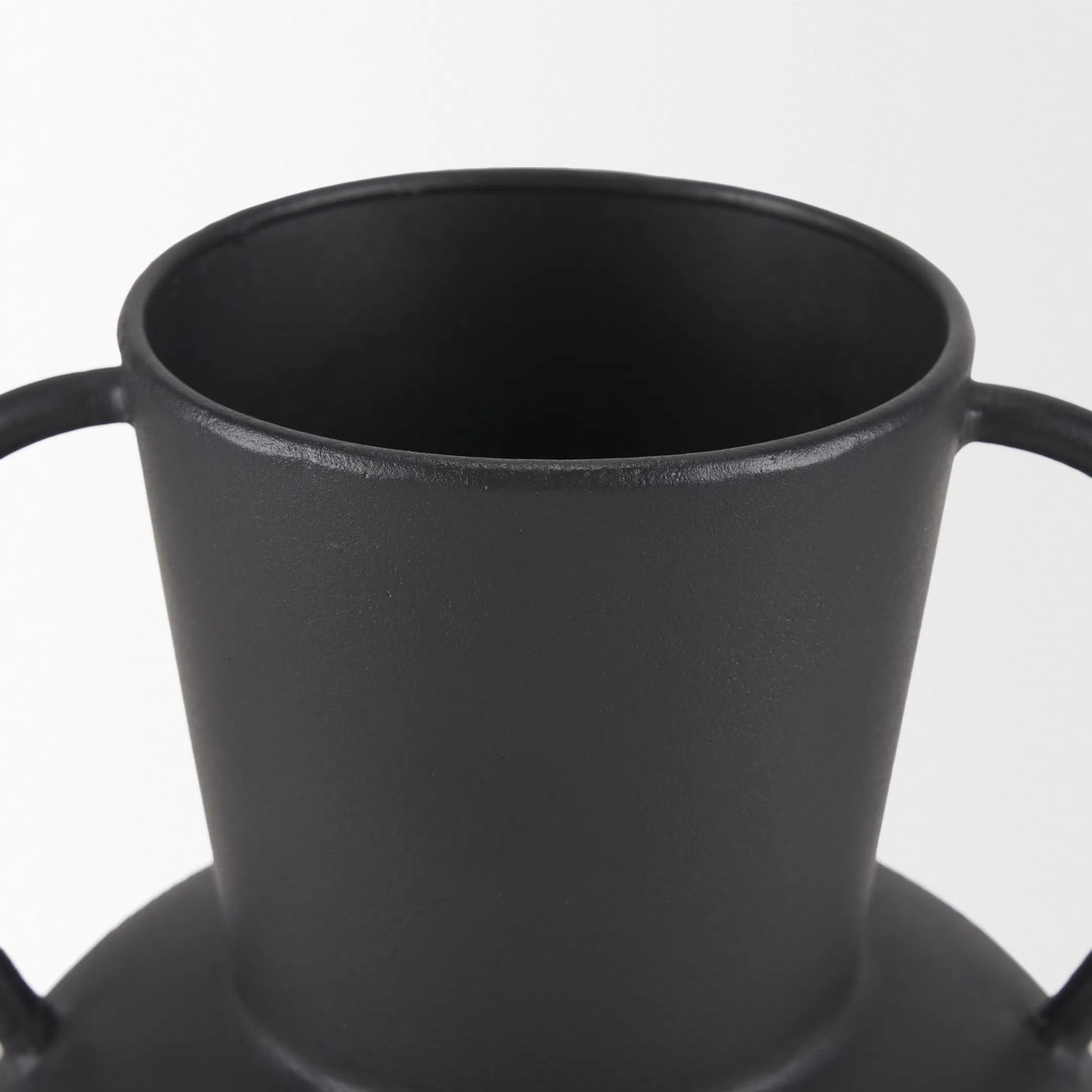 Tasya Vase by Mercana in black. Made from metal in a modern style.