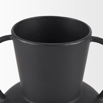 Tasya Vase by Mercana in black. Made from metal in a modern style.