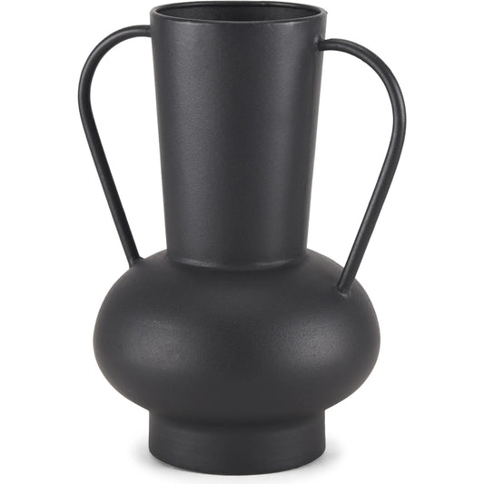 Tasya Vase by Mercana in black. Made from metal in a unique style.