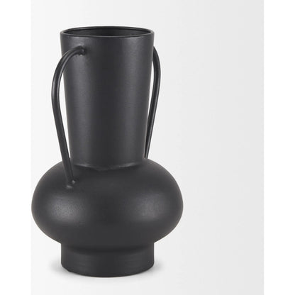 Tasya Vase by Mercana in black. Made from metal in a modern style.