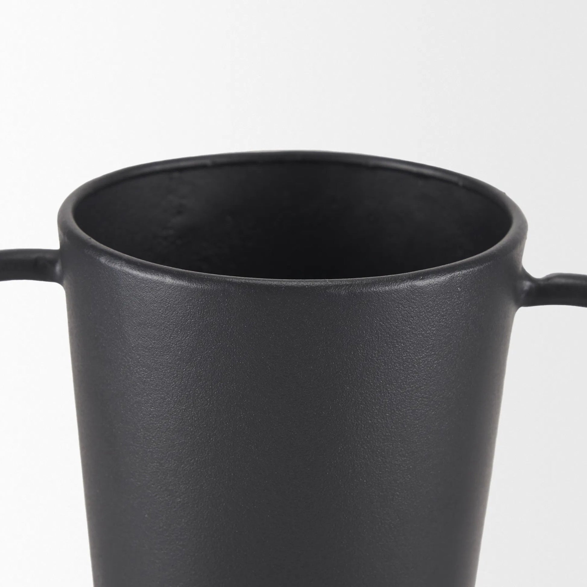 Tasya Vase by Mercana in black. Made from metal in a modern style.