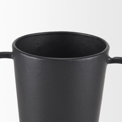 Tasya Vase by Mercana in black. Made from metal in a modern style.