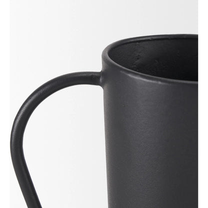 Tasya Vase by Mercana in black. Made from metal in a modern style.