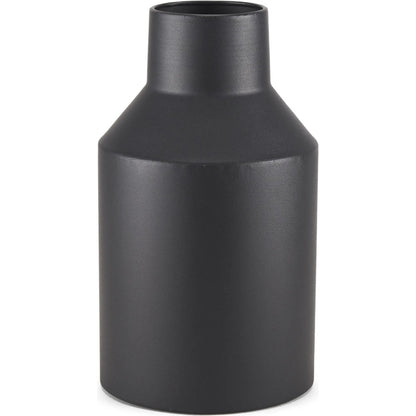 Tosca Vase by Mercana in black. Made from metal in a modern style.