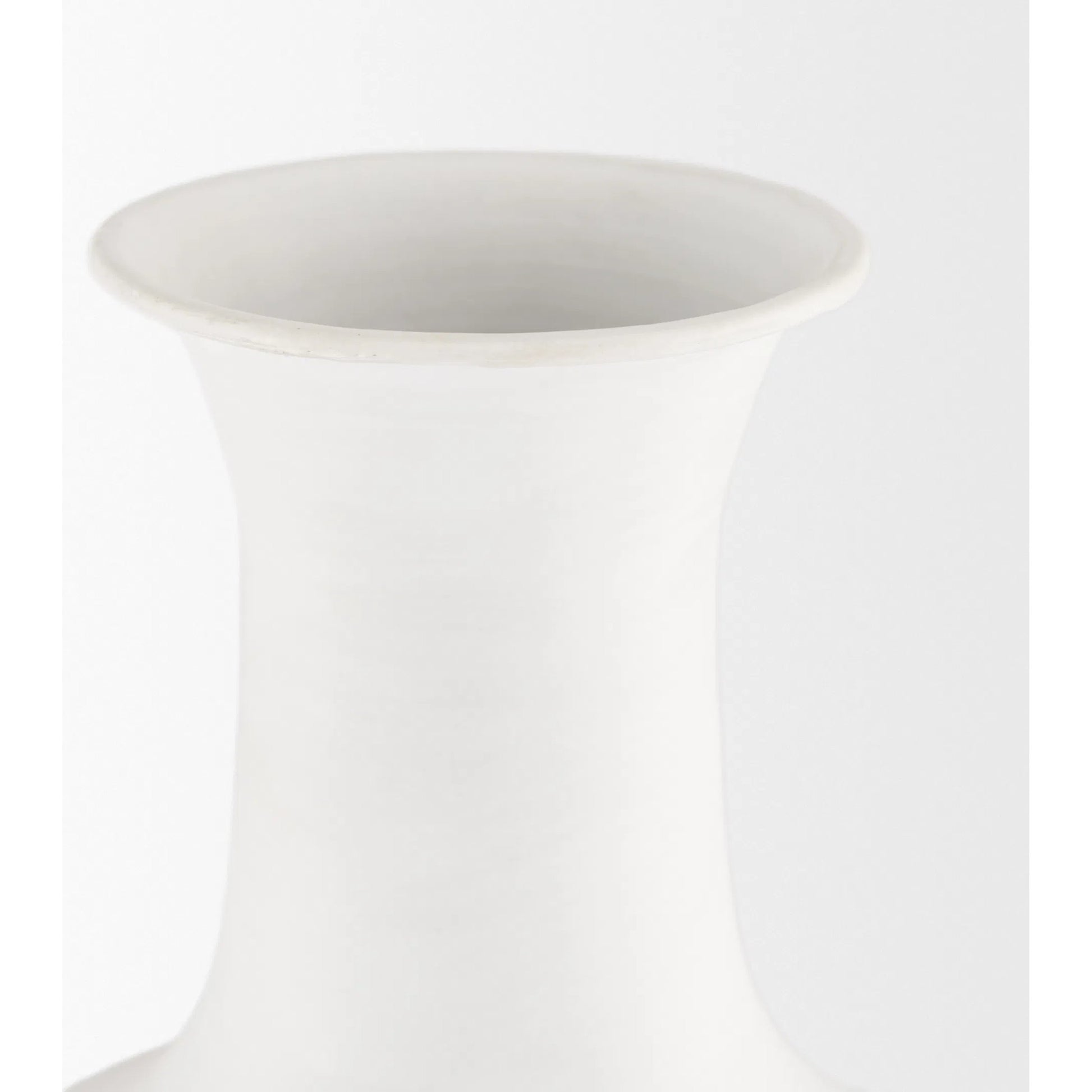 Toru Vase by Mercana in gray, white. Made from metal in a modern style.