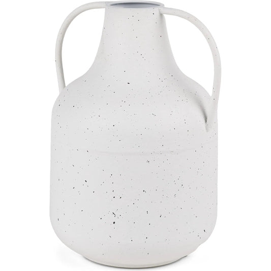Treva Vase by Mercana in white. Made from metal in a unique style.