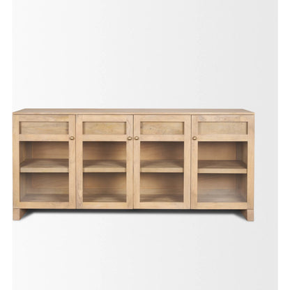 Suri Sideboard by Mercana in light brown. Made from solid wood in a transitional style.