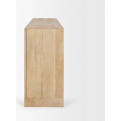 Suri Sideboard by Mercana in light brown. Made from solid wood in a transitional style.