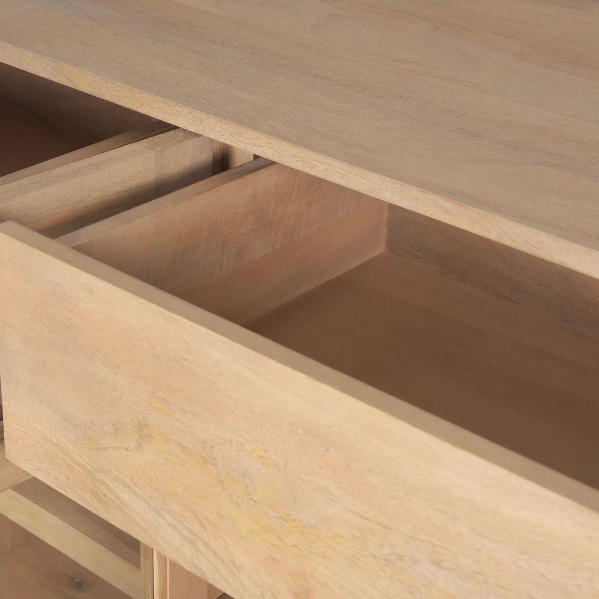 Suri Sideboard by Mercana in light brown. Made from solid wood in a transitional style.
