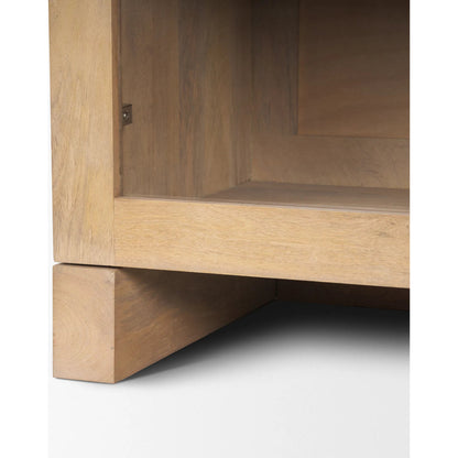 Suri Sideboard by Mercana in light brown. Made from solid wood in a transitional style.