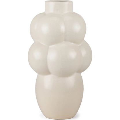 Ulvi Bubble Vase by Mercana in cream. Made from ceramic in a modern style.