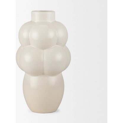 Ulvi Bubble Vase by Mercana in cream. Made from ceramic in a modern style.