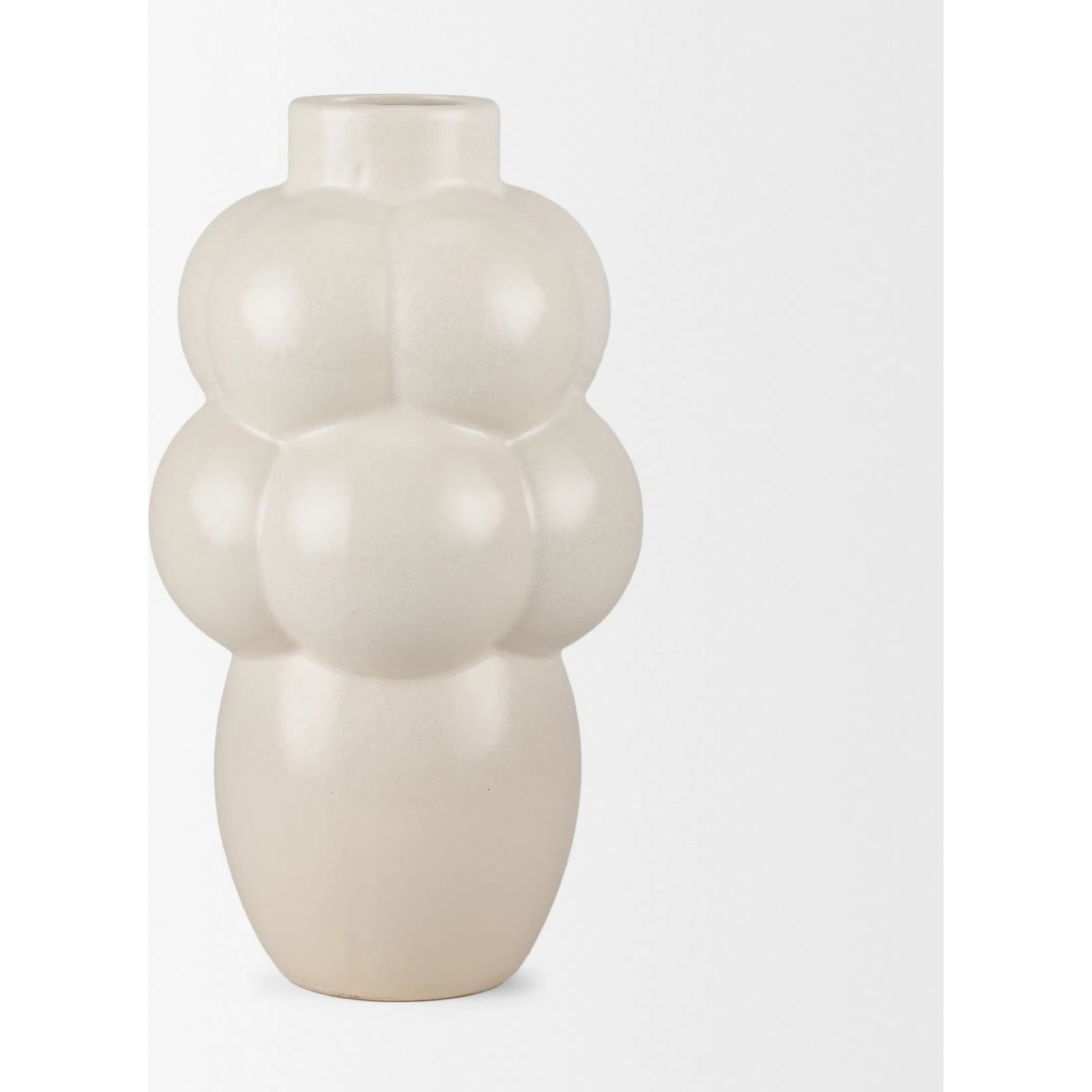 Ulvi Bubble Vase by Mercana in cream. Made from ceramic in a modern style.