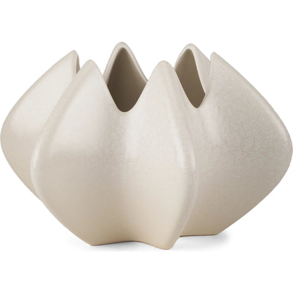 Ulrich Sculptural Vase by Mercana in cream. Made from ceramic in a modern style.