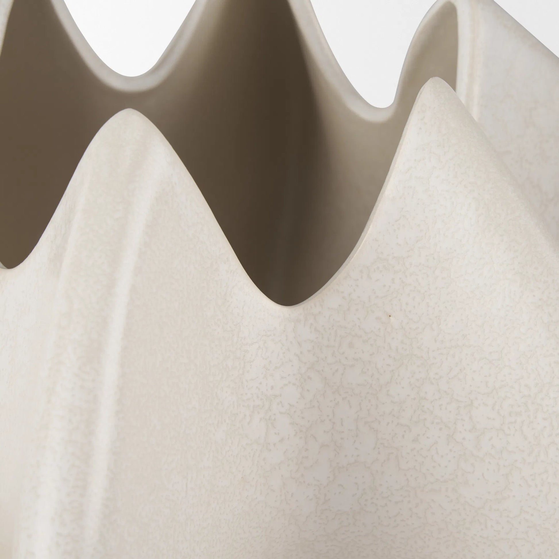 Ulrich Sculptural Vase by Mercana in cream. Made from ceramic in a modern style.