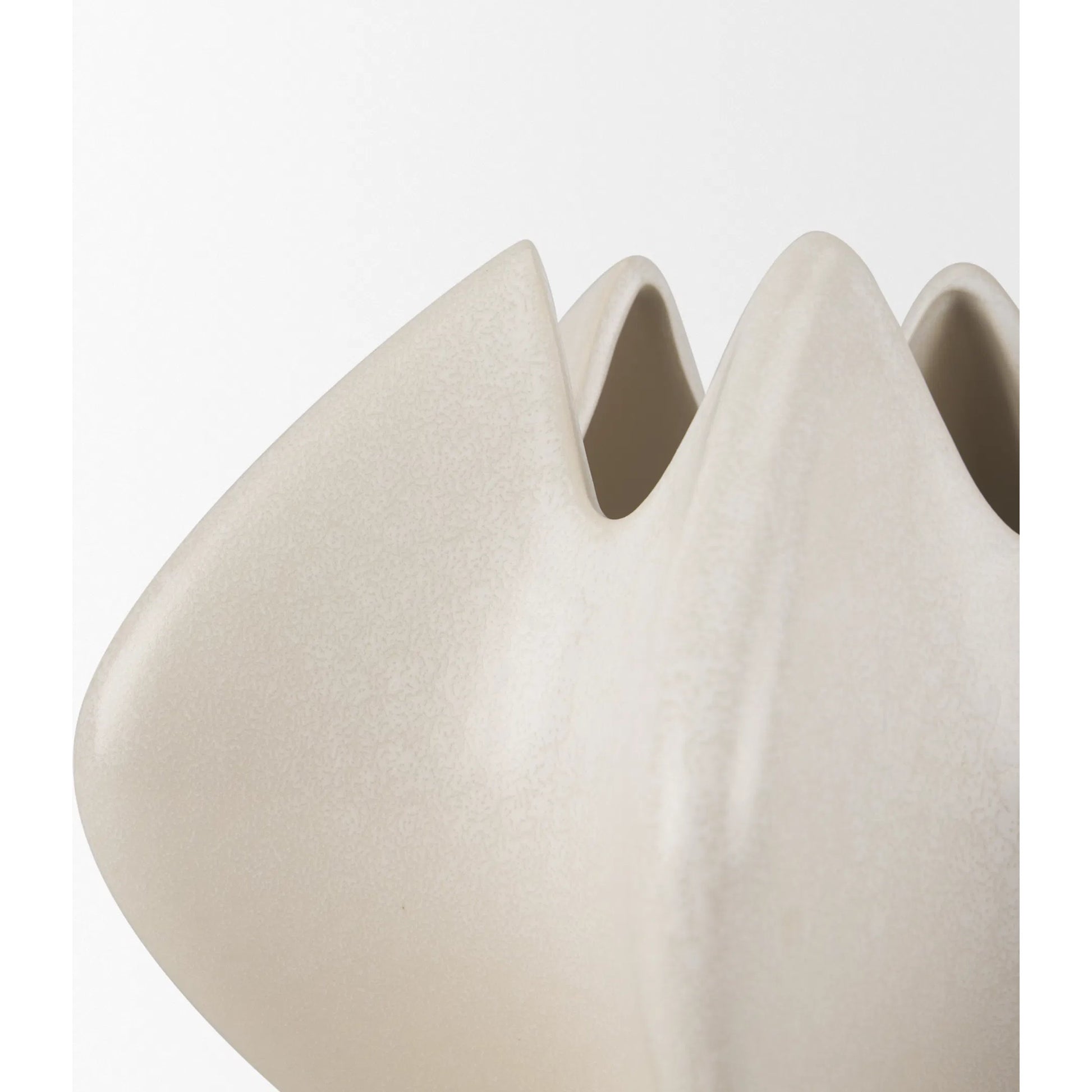 Ulrich Sculptural Vase by Mercana in cream. Made from ceramic in a modern style.